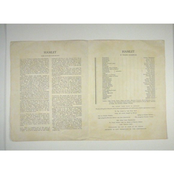 Hamlet Shakespeare Memorial Theatre Program 1958 1st Performance Zoe Caldwell - Picture 2 of 4